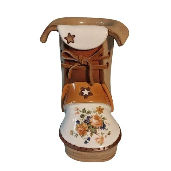 The Clay Cobbler Vintage Terra Cotta Old Style Boot Planter Vase - Picture 2 of 7